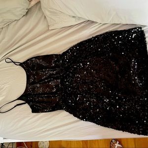 Black sequin mini dress- Express